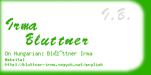 irma bluttner business card